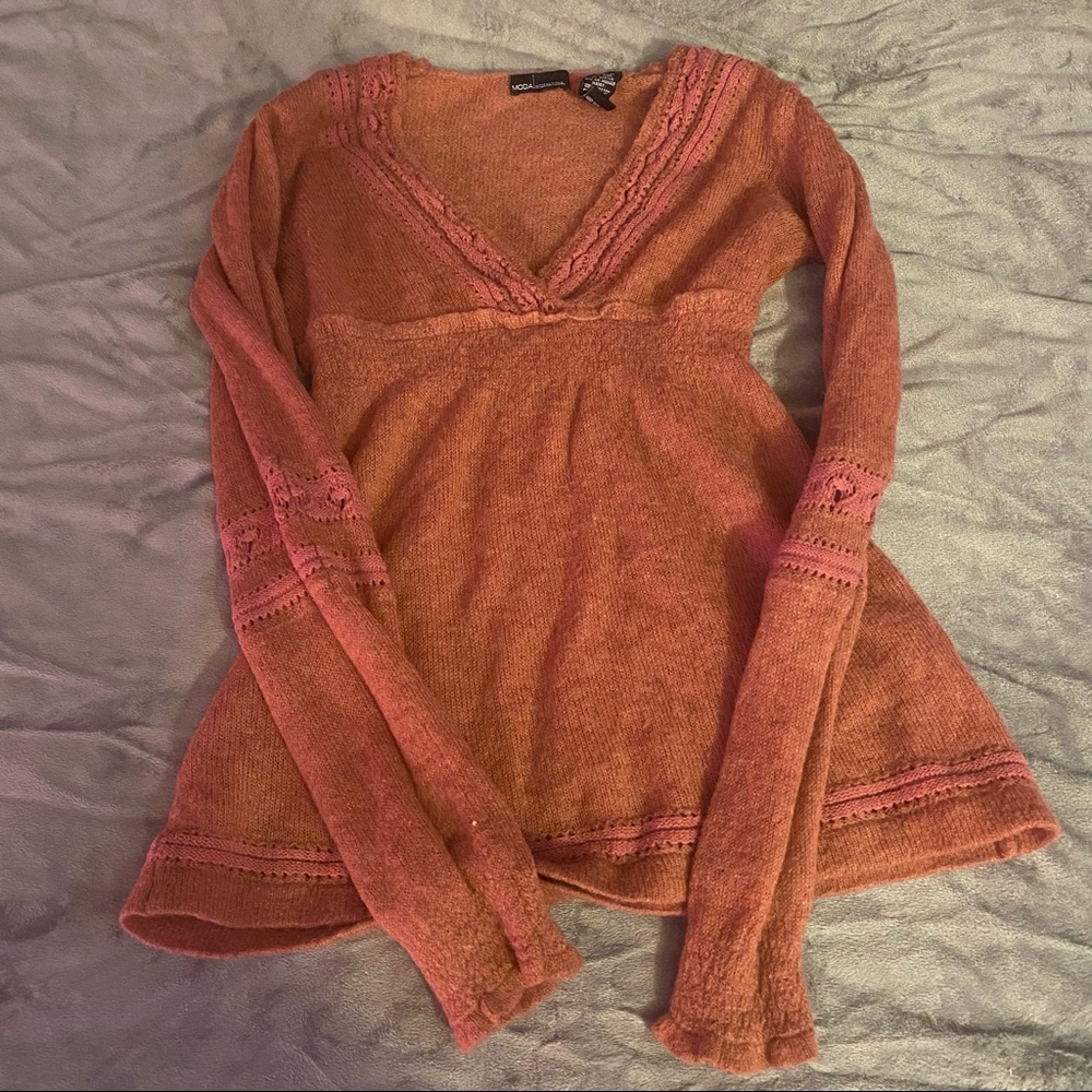 Women’s Mauve Size XS V-neck Sweater